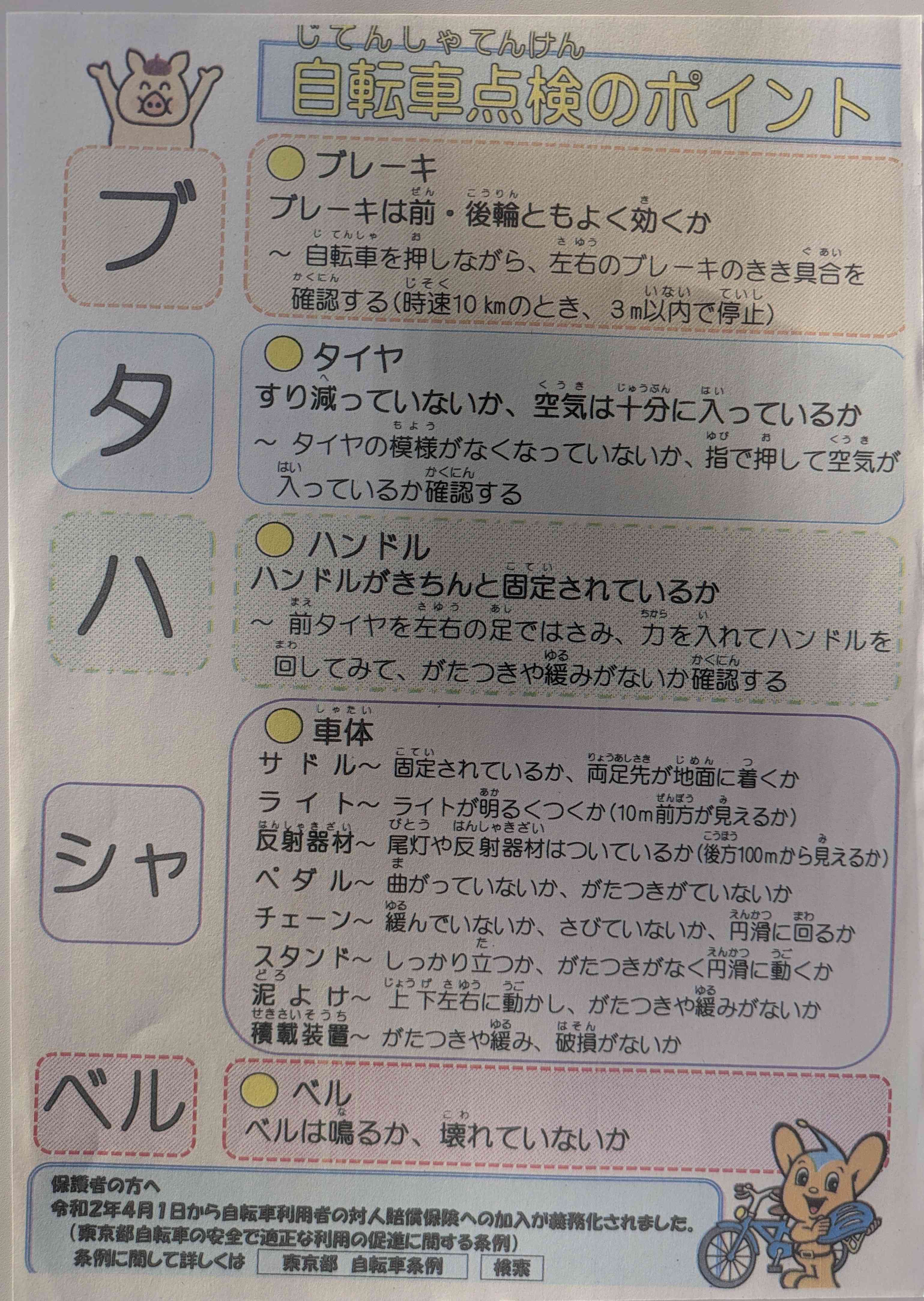 自転車安全教室配付物②