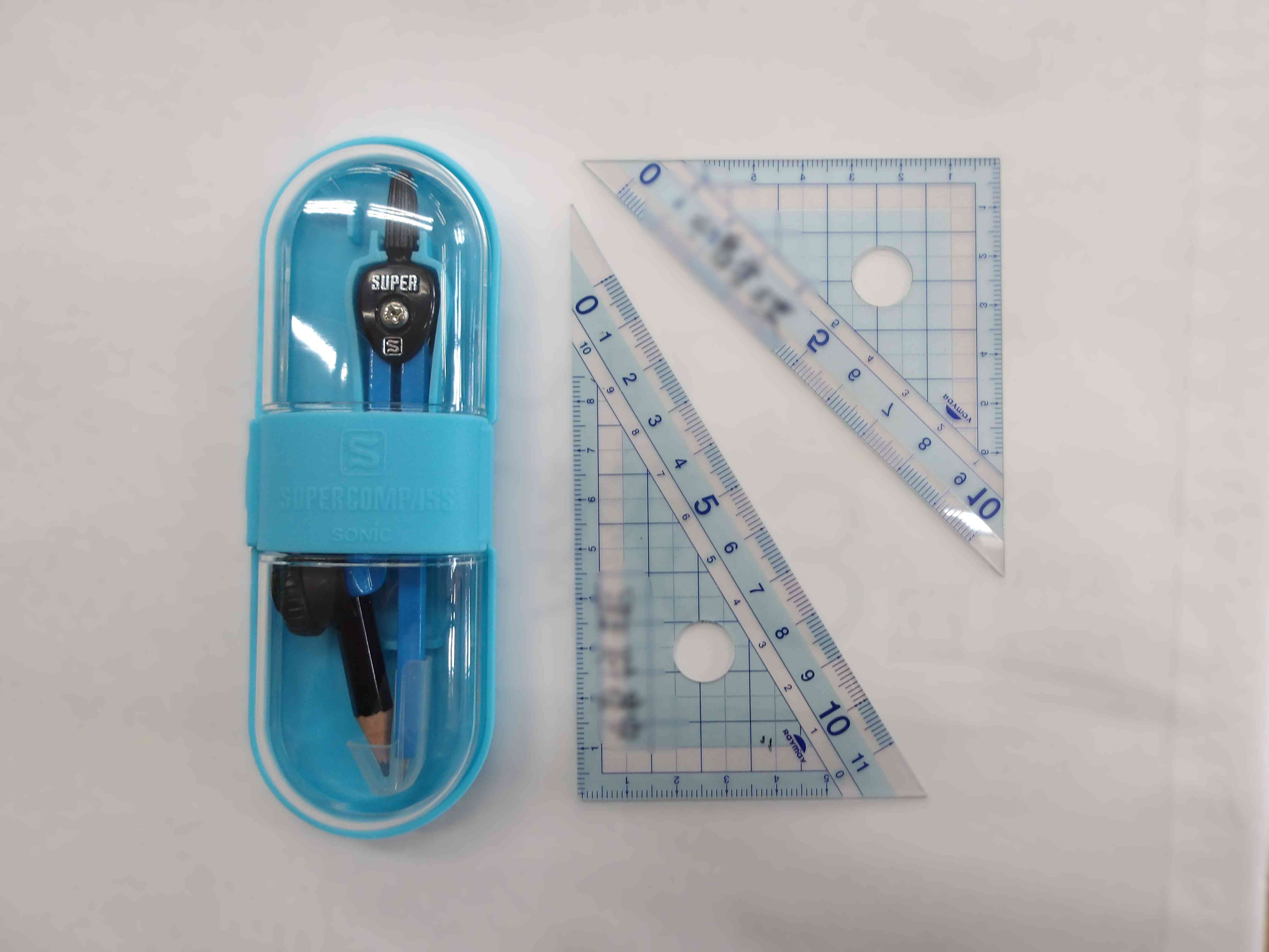 算数　コンパス　三角定規