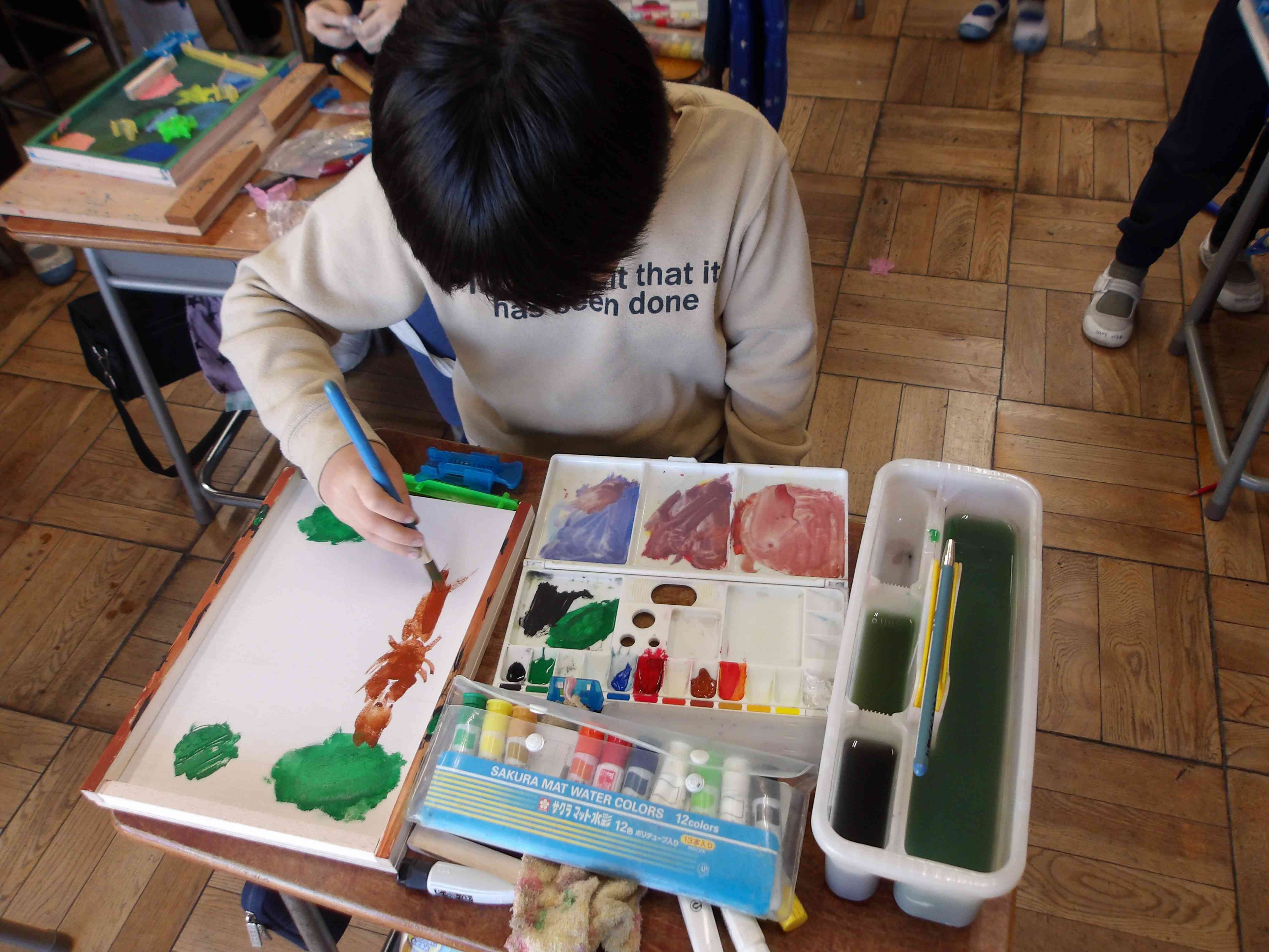 図画工作　コリントゲーム作り②